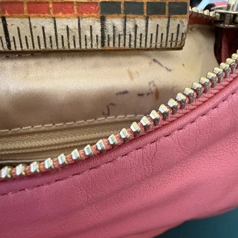 VTG Coach Kristin Leather Crossbody Bag Pink Shoulder Bag Hobo Purse Zip F22308